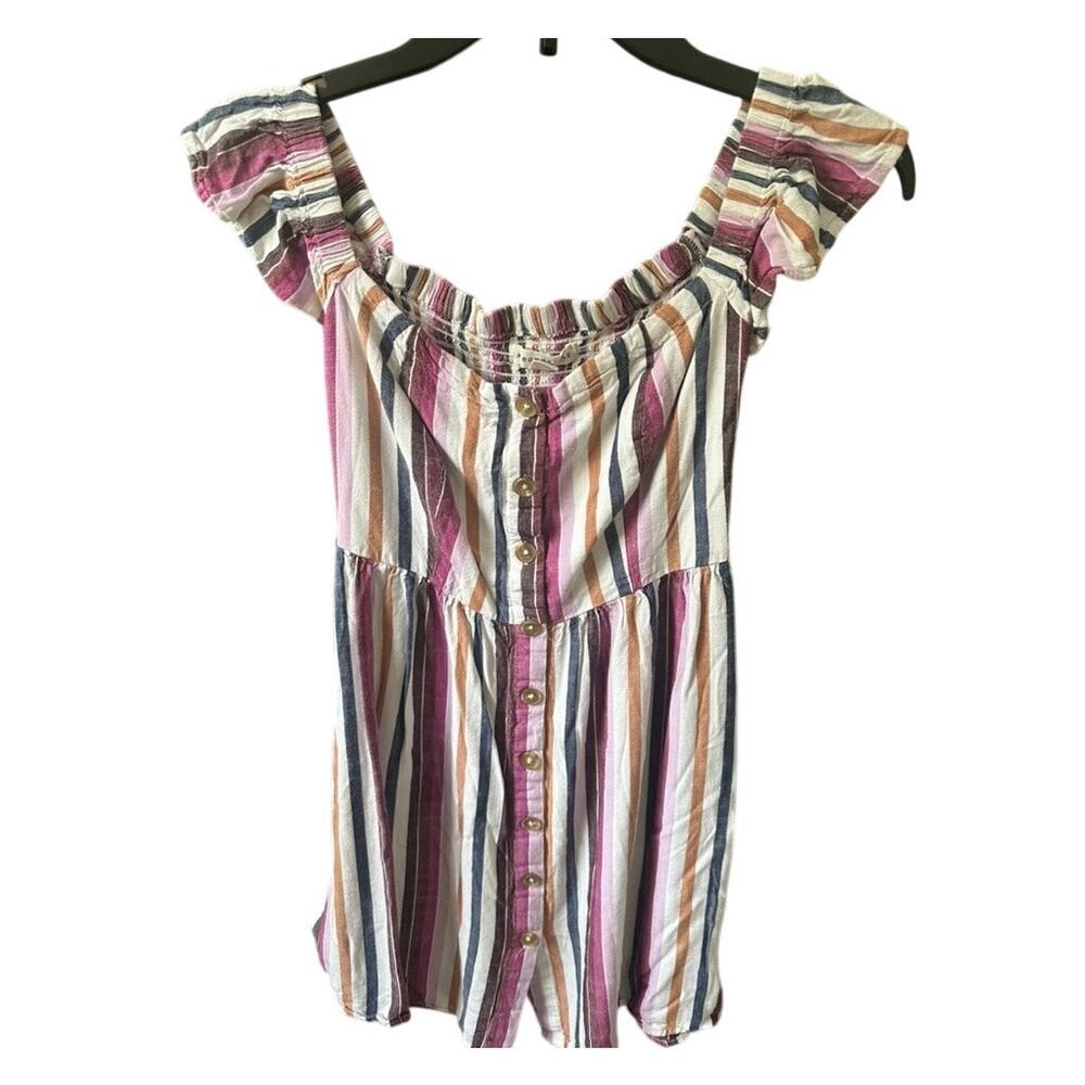 Aeropostale Relaxed Fit Striped Off-The-Shoulder Dress Size Small